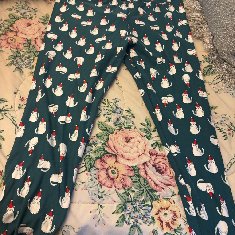 Festive Snowcat Print Leggings